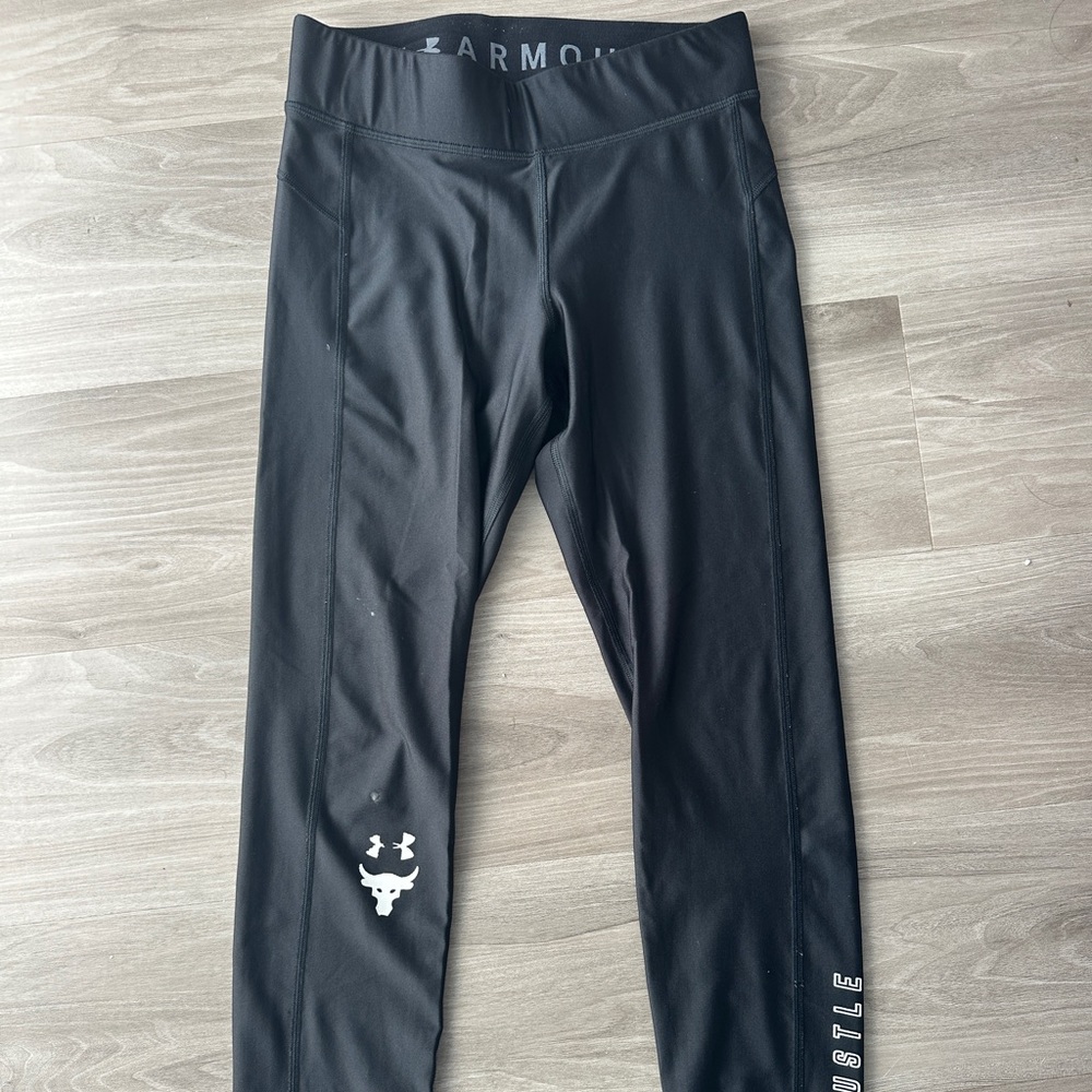Under Armour Black Compression Leggings with White Logo